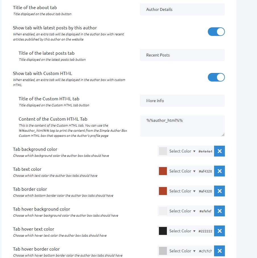 Simple Author Box Tabs