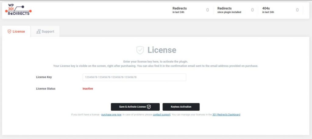 WP 301 Redirects license