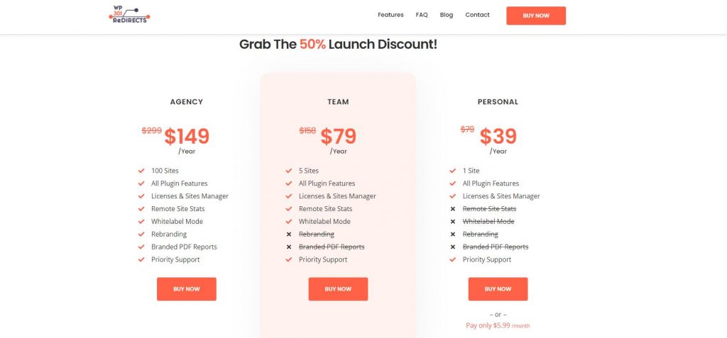 WP 301 Redirects Pricing Plans