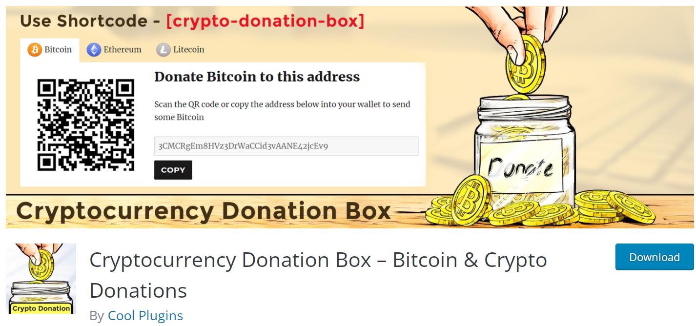 Cryptocurrency Donation Box