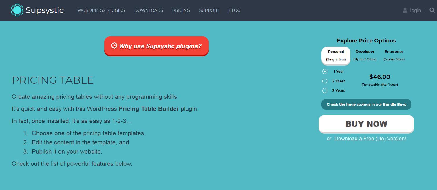 Pricing Table by Supsystic