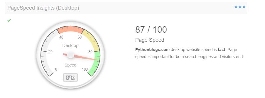 Pythonblogs PageSpeed Insight